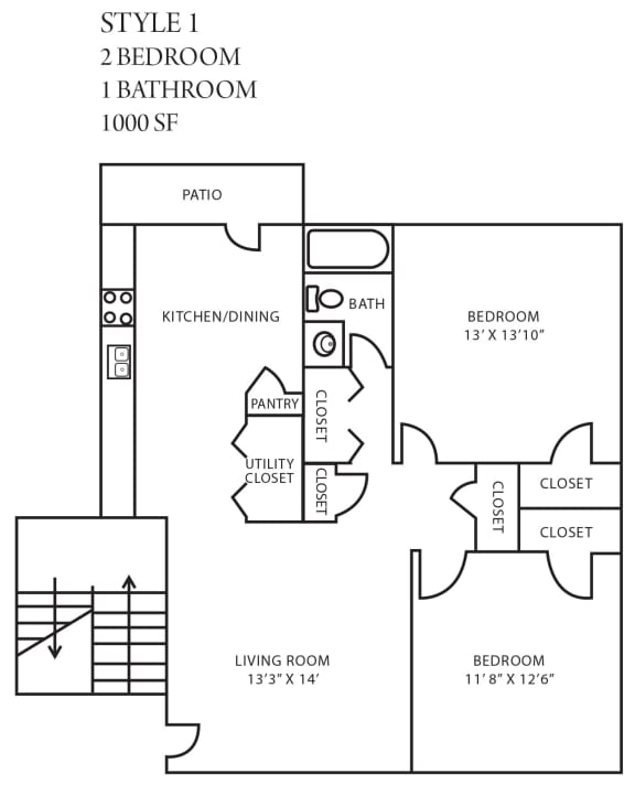 Floor Plans of Raintree Apartments in Knoxville, TN